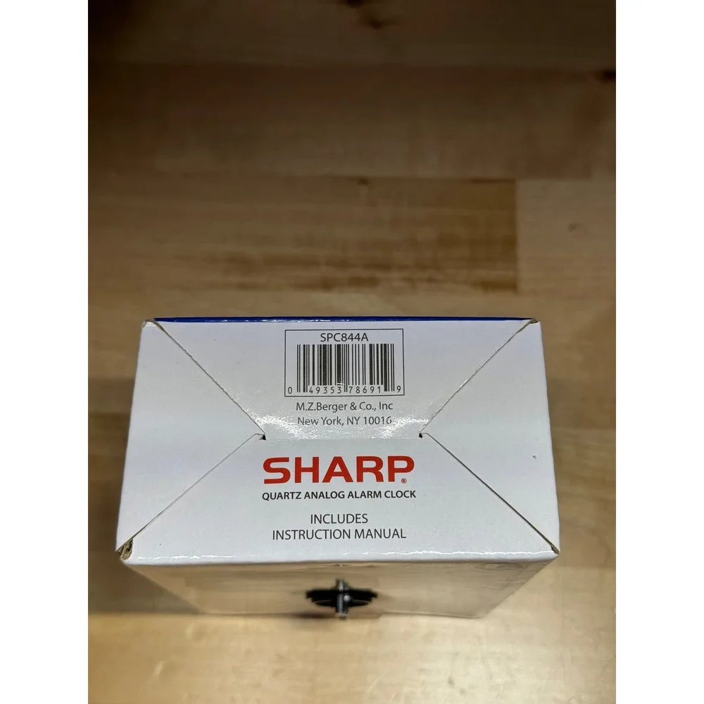 Sharp SPC844A Quartz Analog Alarm Clock Black Ascending Alarm Backlight Snooze